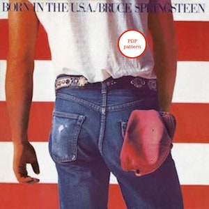 Bruce Springsteen Cross Stitch Pattern Born in the USA Album Cover Art PDF Download