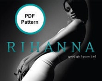 Rihanna Cross Stitch Pattern Good Girl Gone Bad Album Cover Art PDF Download