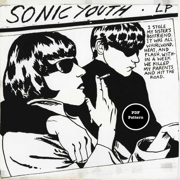 Sonic Youth Cross Stitch Pattern Goo Album Cover Art PDF Télécharger