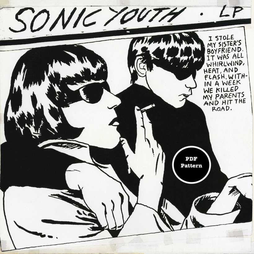 Sonic Youth Cross Stitch Pattern Goo Album Cover Art PDF Sonic Youth Cross Stitch Pattern Goo Album Cover Art PDF