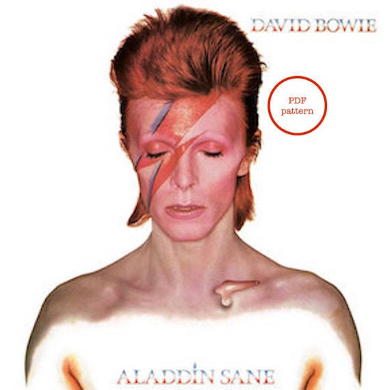 David Bowie Cross Stitch Pattern Aladdin Sane Album Cover Art PDF