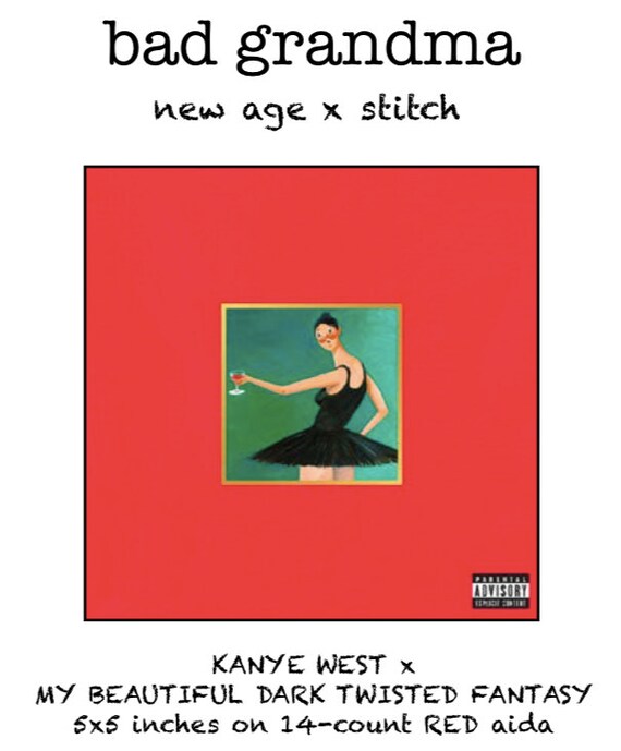 Kanye West Cross Stitch Pattern My Beautiful Dark Twisted