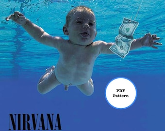 Nirvana Cross Stitch Pattern Nevermind Album Cover Art PDF