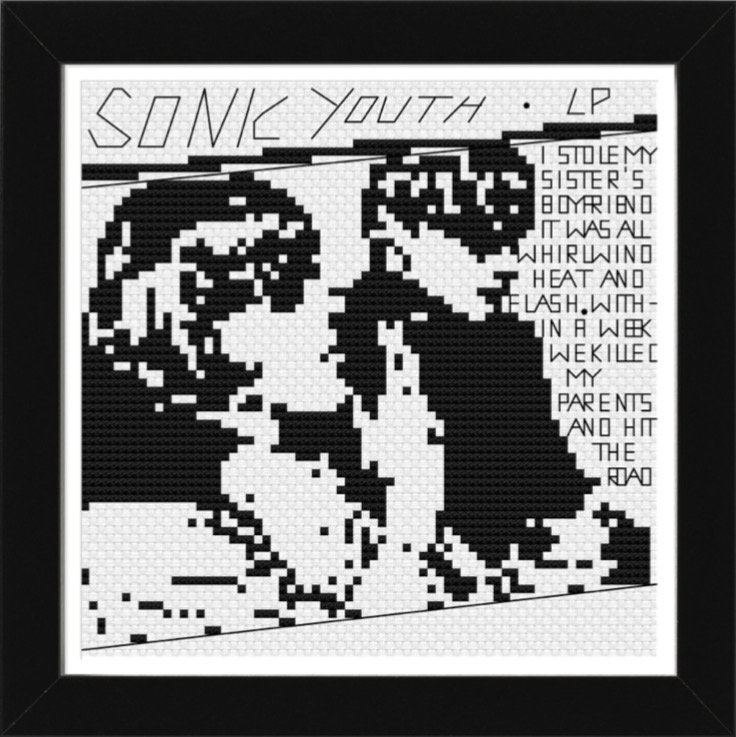 Sonic Youth Cross Stitch Pattern Goo Album Cover Art PDF Sonic Youth Cross Stitch Pattern Goo Album Cover Art PDF