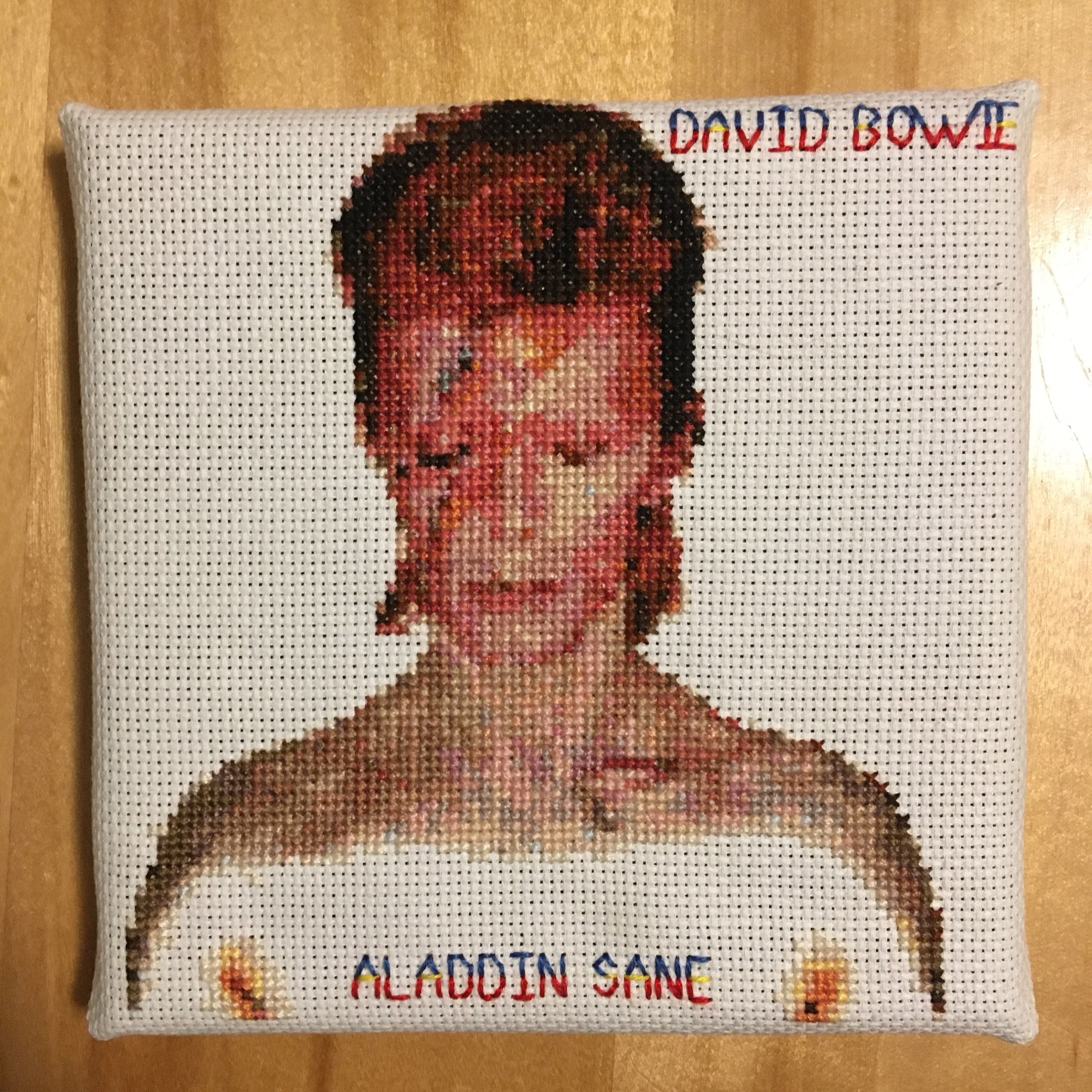 David Bowie Cross Stitch Pattern Aladdin Sane Album Cover Art PDF