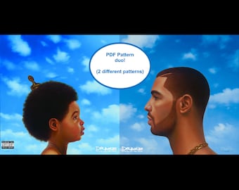 Drake Cross Stitch Pattern Nothing Was the Same Album Art PDF Download (Duo bonus - 2 different patterns!)