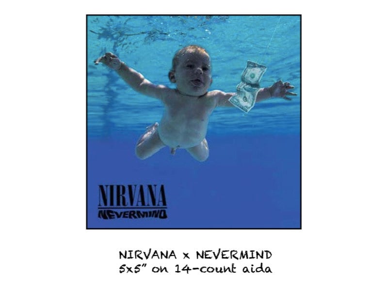 Nirvana Cross Stitch Pattern Nevermind Album Cover Art PDF