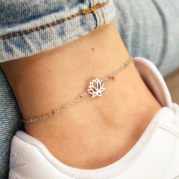 Lotus Anklet Etsy