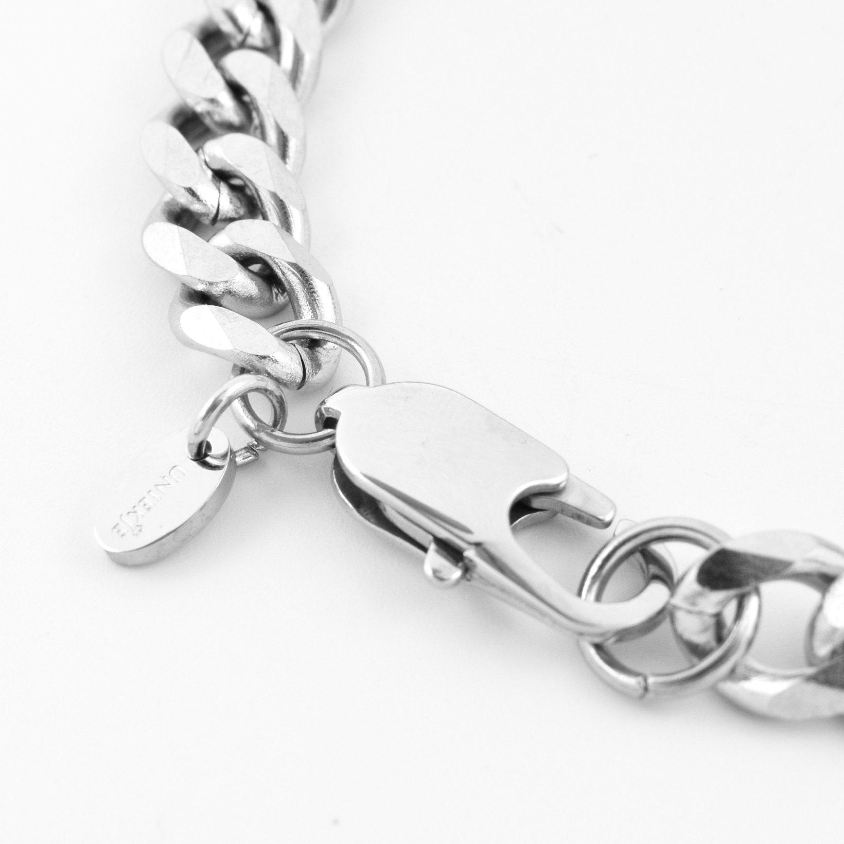 Mens Chain Bracelet Stainless Steel Silver Mens Bracelet 8 Etsy