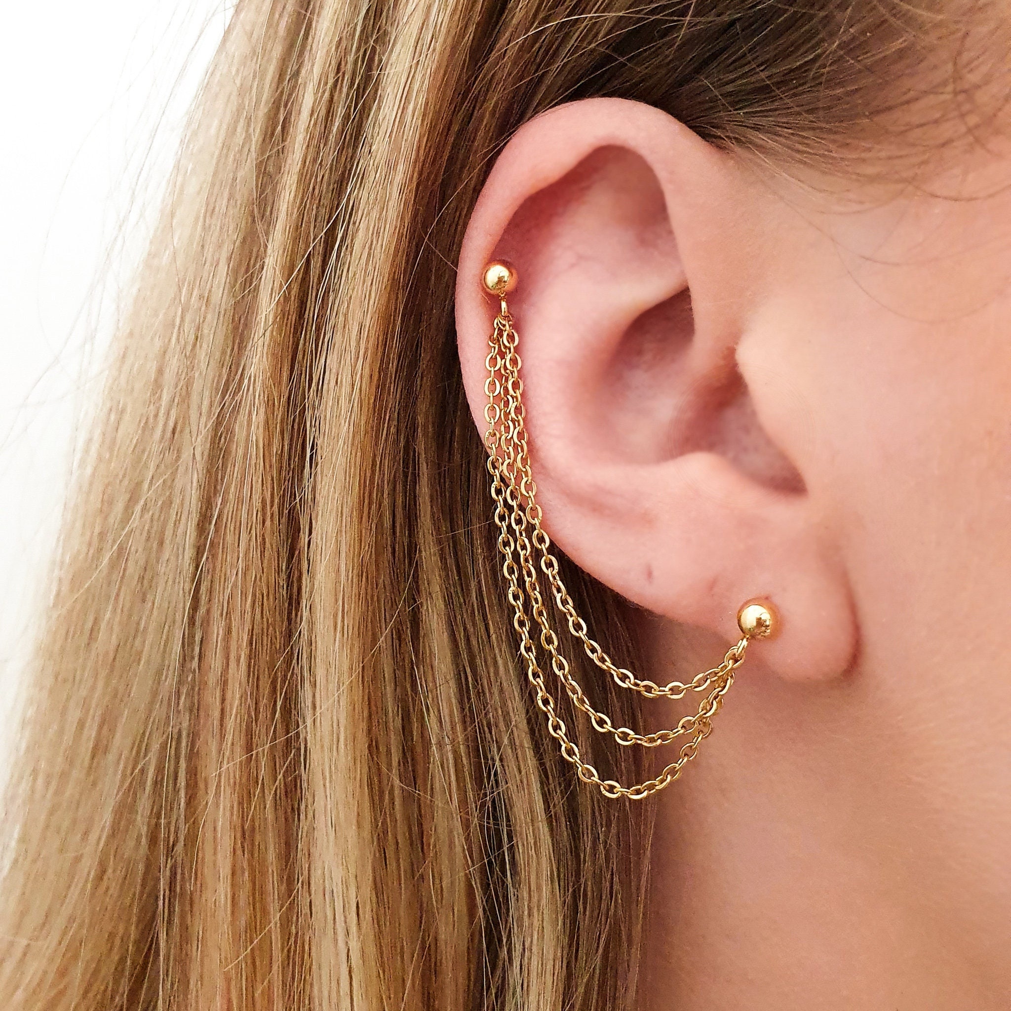 Shop Kriaa Pearl Gold Plated Drop Roll chain Earrings  JewelMazecom