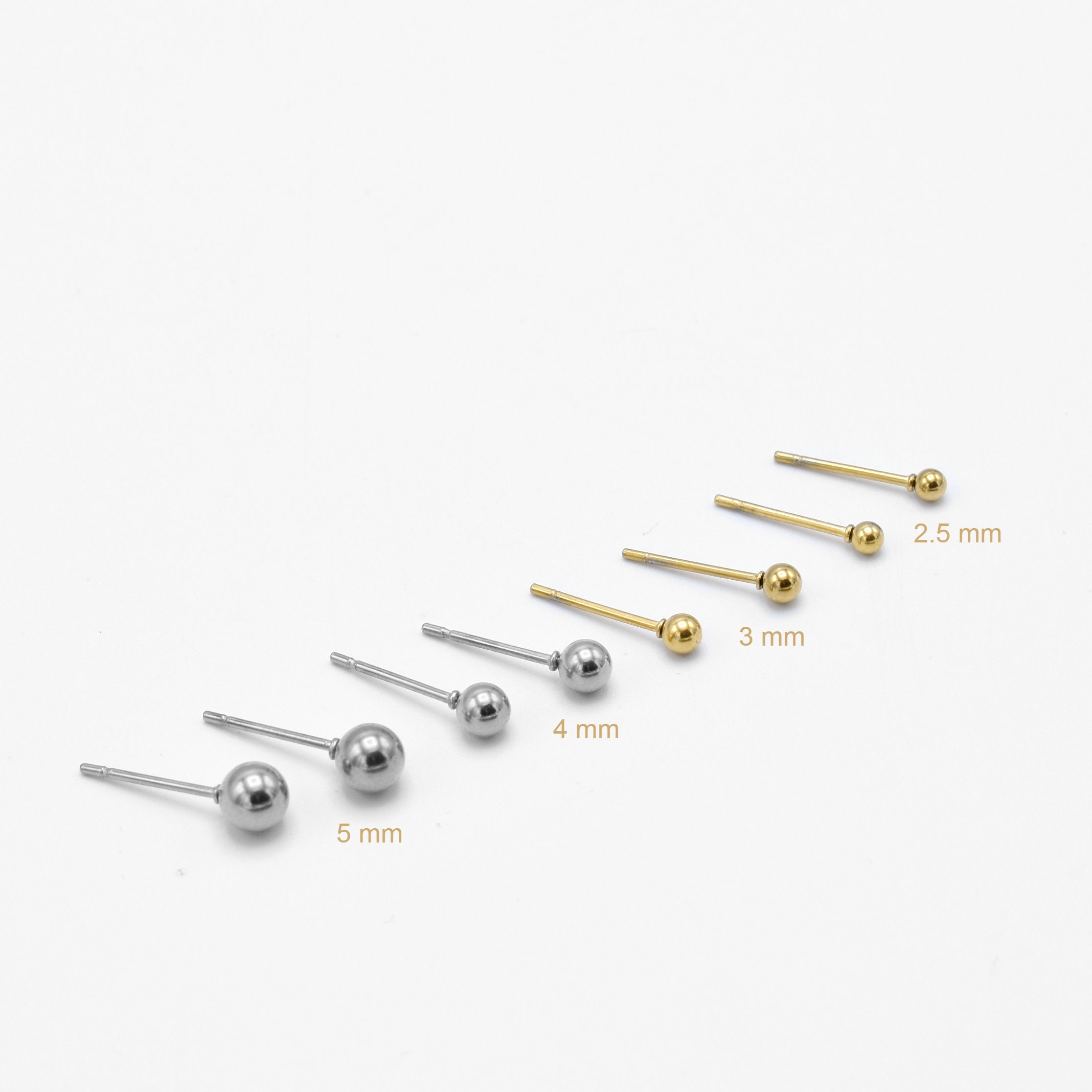 Tiny basic ball stud earrings gold silver dot stud earrings Etsy