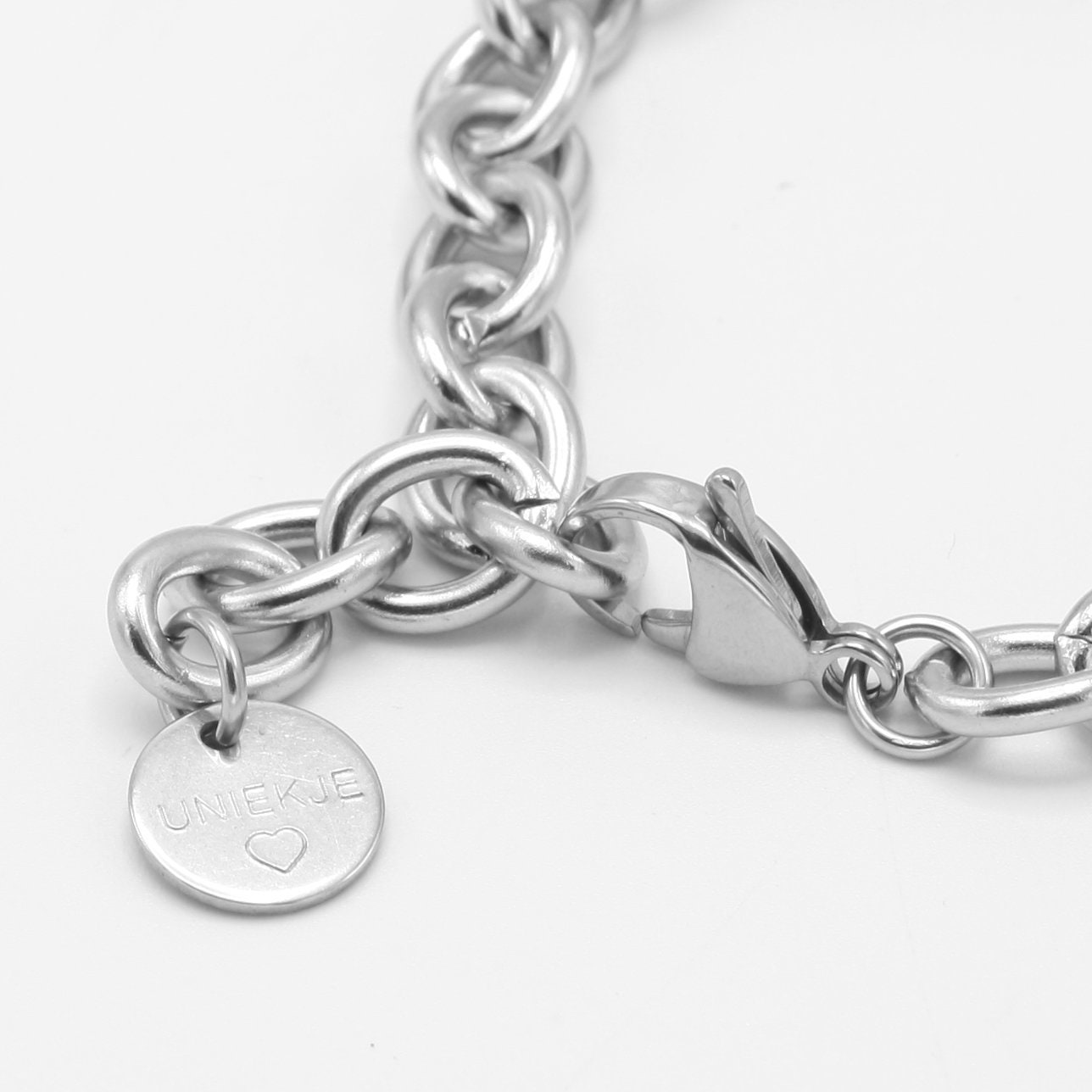 Chunky Chain Bracelet Silver Stainless Steel Bracelet Link - Etsy