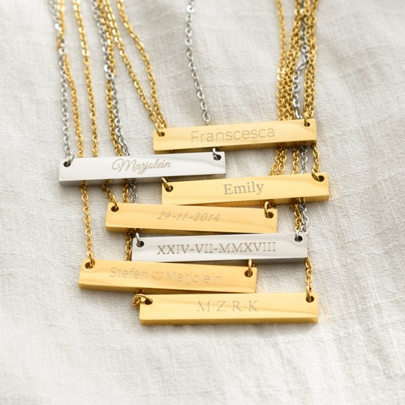 Engraved Handwriting Necklace – Gilded Sapphire