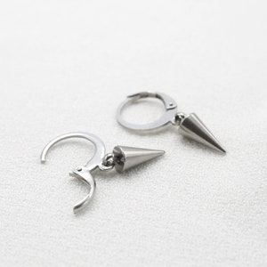 Surgical Steel Earrings Set of 3 Pairs Silver Spike - Etsy