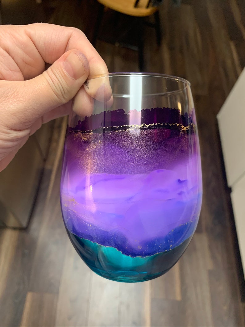 Painted Wine Glasses Custom Option Barware Glassware Bar Etsy