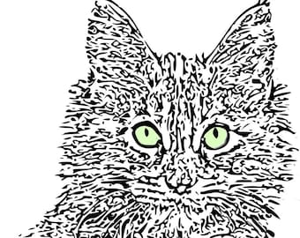 Adult Coloring Pages Cat PagesInstant Download Printable Art For Adults Maine Coon SvgArt Therapy