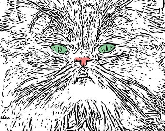 Adult Coloring PagesCat PagesInstant Download Printable ArtPrintable Pages For AdultsPersian Cat SvgArt Therapy
