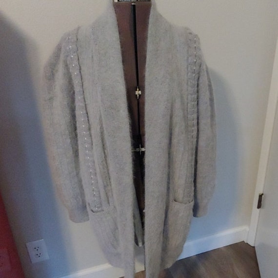 Vintage 80s Angora Fur Cardigan