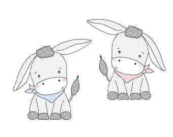 Embroidery file donkey babies
