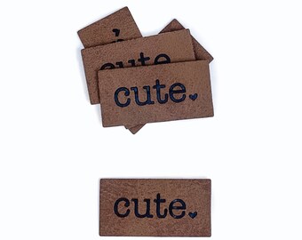 5 patches faux leather Cute | label | sew | for children | DIY | Iron on | iron-on | Faux leather | vegan