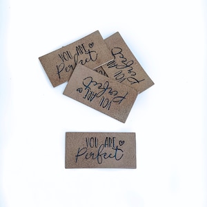 5 Faux Leather Patches You Are Perfect | labels | sew | for children | DIY | iron on | iron-on | faux leather | vegan