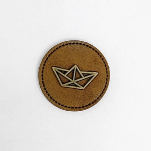 1 pièce. Patch de botte Or antique | étiquettes | coudre | pour enfants | bricolage | repasser | thermocollant | simili cuir | végétalien