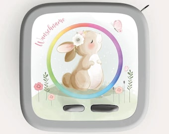 Toniebox 2用パーソナライズ保護フィルム | 花とウサギ | 傷防止ステッカー | お子様やクリスマスへのプレゼント