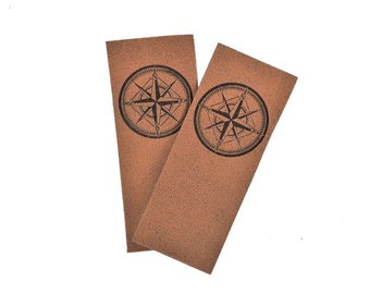 5 patches artificial leather nautical/ compass | labels | sew | for children | DIY | iron on | iron-on | faux leather | vegan