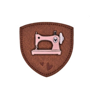 Sewing Machine Patch 1 pc | labels | sew | for children | DIY | iron on | iron-on | faux leather | vegan