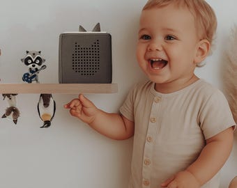 Toniebox Regal aus Holz | Montessori Schweberegal für Tonie Figuren | Magnetisch | Kinderzimmer Wandregal | Toniebox Halterung | Geschenk