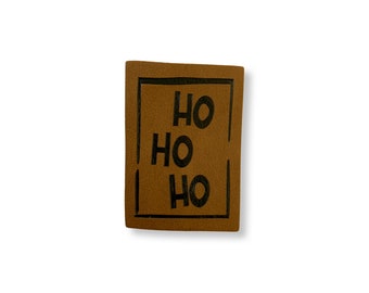 2 patches imitation leather Ho Ho Ho | labels | sew | for children | DIY | iron on | iron-on | faux leather | vegan