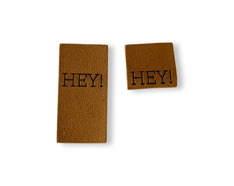 5 patches faux leather Hey! | labels | sew | for children | DIY | iron on | iron-on | faux leather | vegan