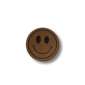 Gesicht Smiley aus Holz, D: 22 mm, 10 Stück