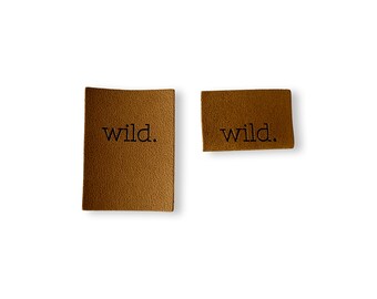 5 patches imitation leather Wild | labels | sew | for children | DIY | iron on | iron-on | faux leather | vegan