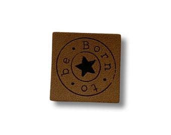 5 patches faux leather Born To Be | labels | sew | for children | DIY | iron on | iron-on | faux leather | vegan