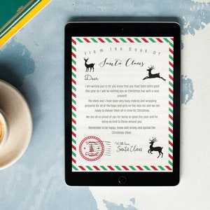 Carta de Papá Noel, descarga digital, imprimible, PNG