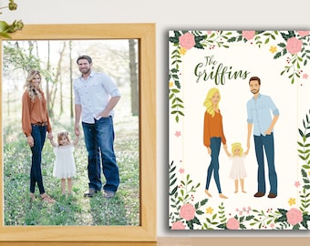 Custom portrait of couple, Custom couple illustration, personalized portrait, anniversary gift, wedding gift, wedding portrait