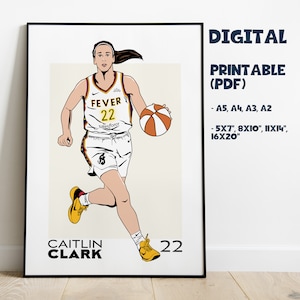 Caitlin Clark Poster, Caitlin Clark Print, Basketball Art, Basketball Print, Christmas Gifts For Basketball lover,