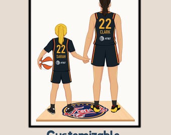 Caitlin Clark Print, Custom Basketball Poster, Personalized Basketball Art, Birthday Gifts For Basketball lover, Indiana Fever, WNBA