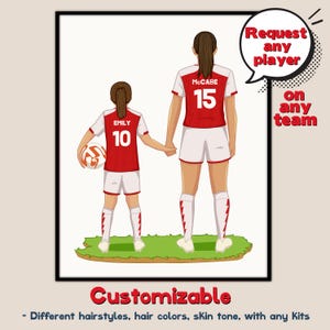 Impresión de Katie McCabe, póster de fútbol personalizado, arte de fútbol personalizado, regalos de Navidad para amantes del fútbol, Leonas de Inglaterra