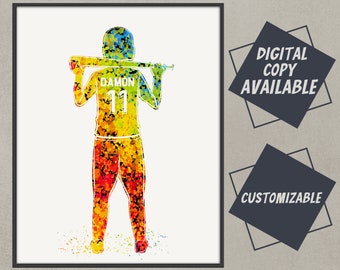 Custom Boy and Girl Baseball Poster, Personalized Baseball Art, Baseball Print, Gifts For Teen Baseball Player