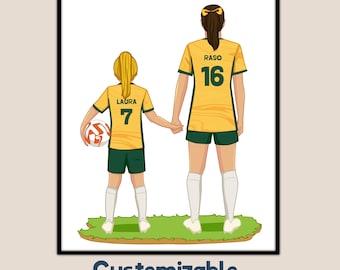 Custom Football Poster, Personalized Soccer Art, Christmas Gifts For Soccer lover, Hayley Raso Print, The Matildas