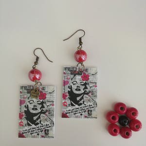 Orecchini di carta pendenti Marylin Monroe