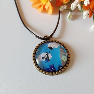 Mary Poppins collana girocollo con ciondolo a cerchio