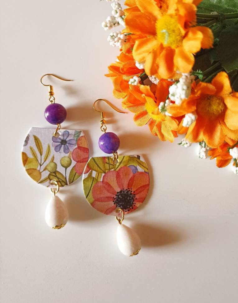 Orecchini A Cerchio Donna 25mm - Vivace Colore Viola - Nuovi