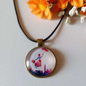 Mary Poppins collana girocollo con ciondolo a cerchio