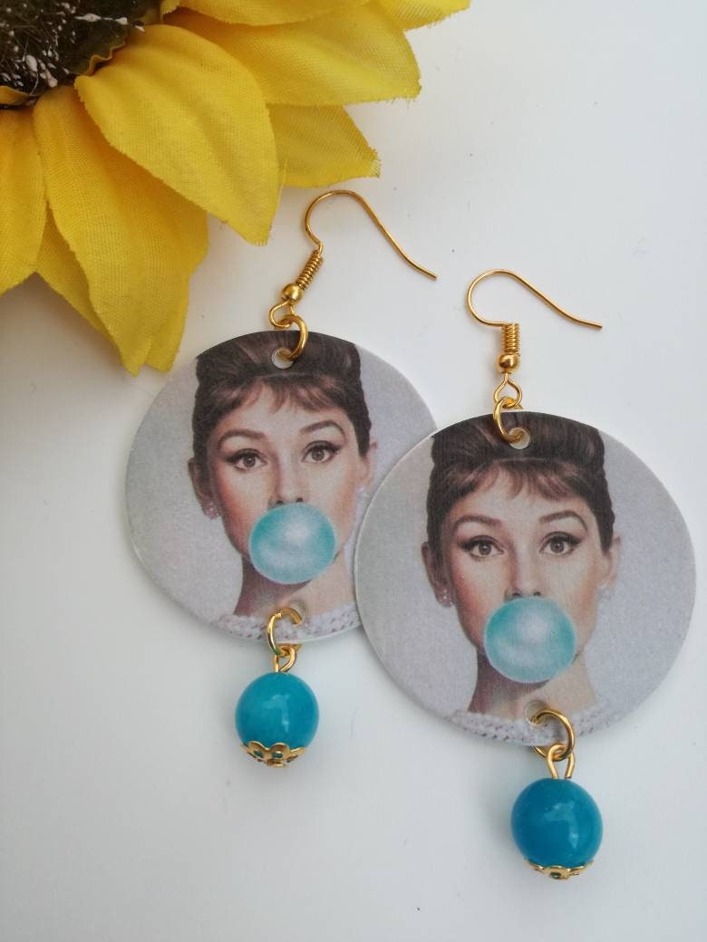 Boucles D'oreilles Pendantes Audrey Hepburn - Dormeuses Plaqué Or - My Fair Lady