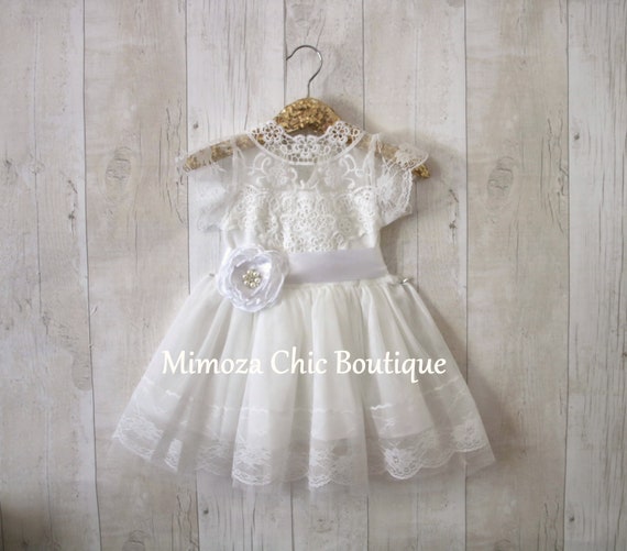 white lace infant dress