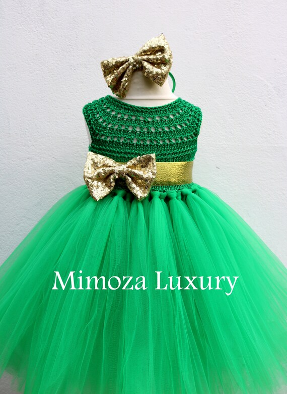 emerald green infant dress