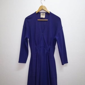 Vintage 80s Hermes Dress Wool Good Condition Made in France